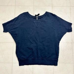 MUVEIL DESIGNER BACK ZIP SWEATSHIRT SWEATER short sleeve